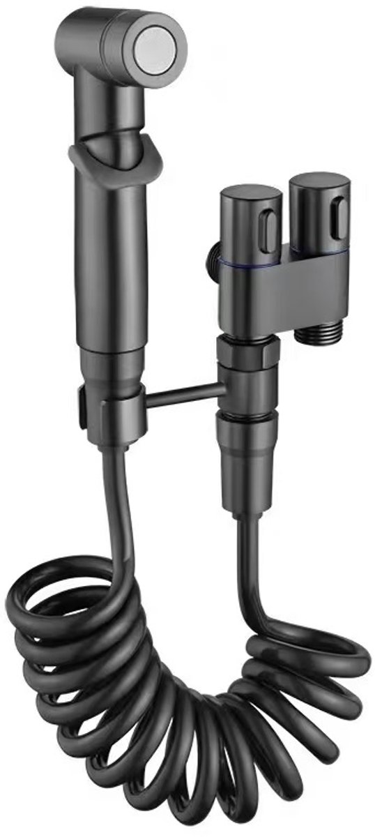 Profielenloods - Bidet sproeier met slang - 1/2 aansluiting - Gun metal