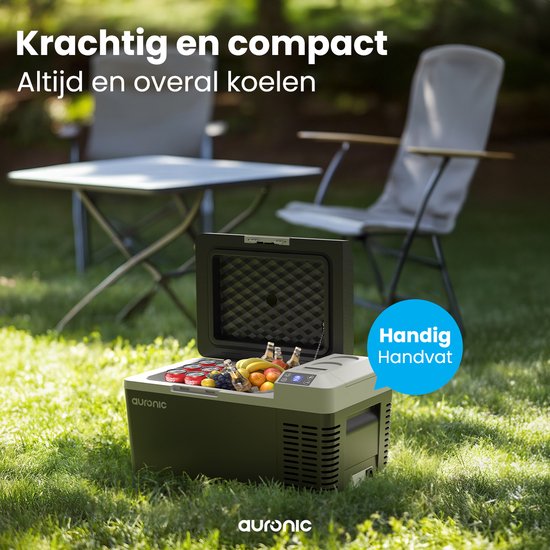 Auronic Elektrische Koelbox - Frigobox - Compressor - 12V 230 Volt - Camping Koelkast - Auto - 20L - Zwart/Grijs van Merkloos — afbeelding 2