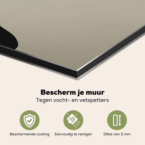 Crédence de Cuisinière en Aluminium 70x50 cm - Femme - Vert - Chapeau - Écran Pare-éclaboussures pour Plaque de Cuisson - Protection Murale
