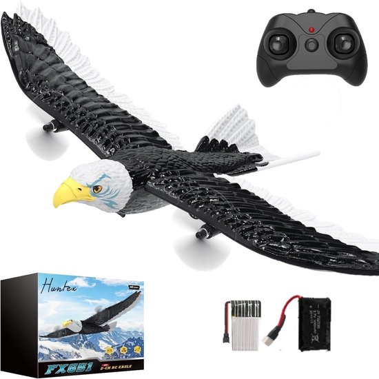Huntex RC Adelaar - Het Perfecte RC Vliegtuig voor Beginners, Kinderen en Volwassenen - extra 300mAh accu - Ervaar Drone-achtige Vlucht en Duurzaamheid