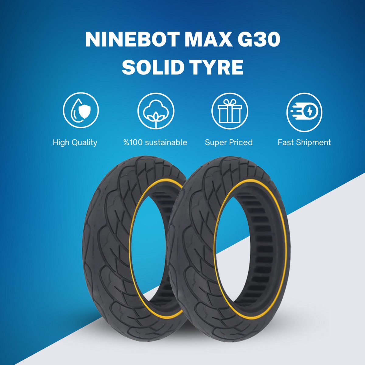 ZenXstore Ninebot Max G30 Banden Set Lekbestendig 10 x 2,5