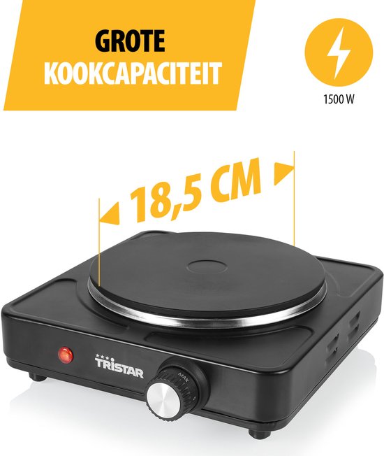 Tristar BP-2958 Bakplaat - Grillplaat 28 X 28 Cm - Geschikt Voor De Camping Met Regelbare Thermostaat 800 Watt