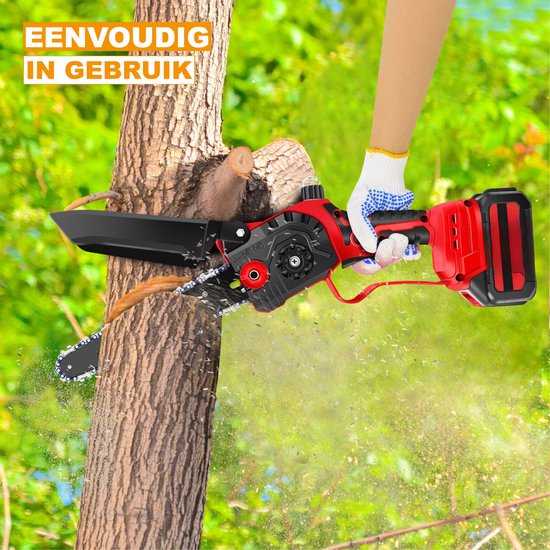Compacte Draadloze Kettingzaag Zyren - 8 Inch Handheld Kettingzaag voor Houtzagen, Bomen Snoeien en Tuinwerk van Zyren — afbeelding 2