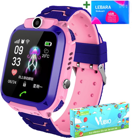 VUBIO B1 Kinder Smartwatch Roze - Inclusief Simkaart - Bellen & Camera - Super Leuk Horloge Voor Kinderen Met Alles Wat U Nodig Heeft Voor De Veiligheid Van Uw Kind!