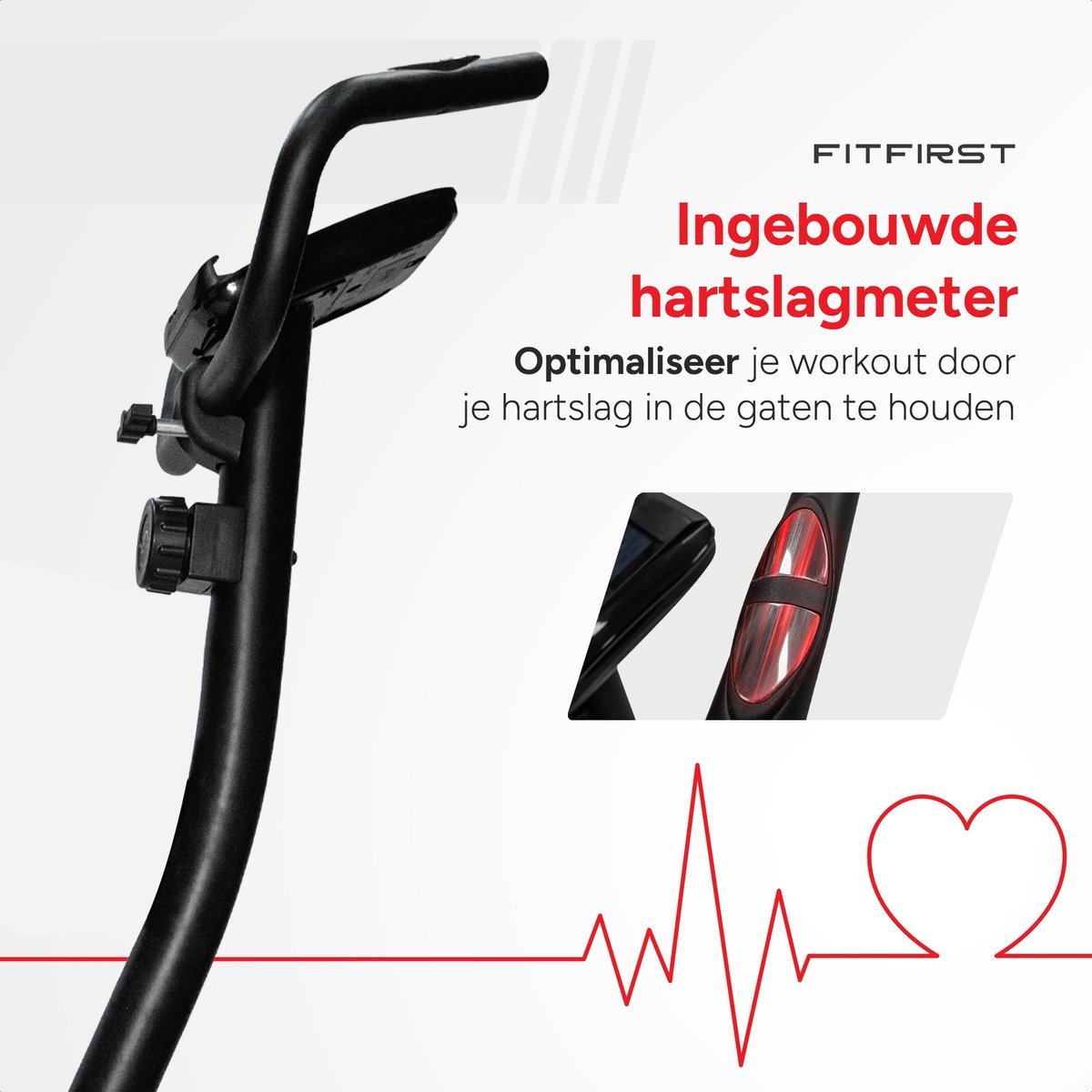 Afbeelding 3 van FitFirst Hometrainer Rider 5 | Ingebouwde Hartslagmeter | Magnetische Weerstand | Makkelijk verrijdbaar | In hoogte en zitafstand verstelbaar | Fitness Fiets |