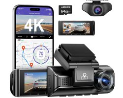 AZDome M770 Pro 2CH 4K Wifi GPS dashcam voor auto - 4K + FullHD resolutie - Night vision - Parkeerbeveiliging - 64gb Micro SD kaart - 3,0 inch LCD scherm - 170 + 140 graden kijkhoek - Nachtzicht - 2025 model AZDome M770 Pro 2CH 4K Wifi GPS dashcam voor auto - 4K + FullHD resolutie - Night vision - Parkeerbeveiliging - 64gb Micro SD kaart - 3,0 inch LCD scherm - 170 + 140 graden kijkhoek - Nachtzicht - 2025 model