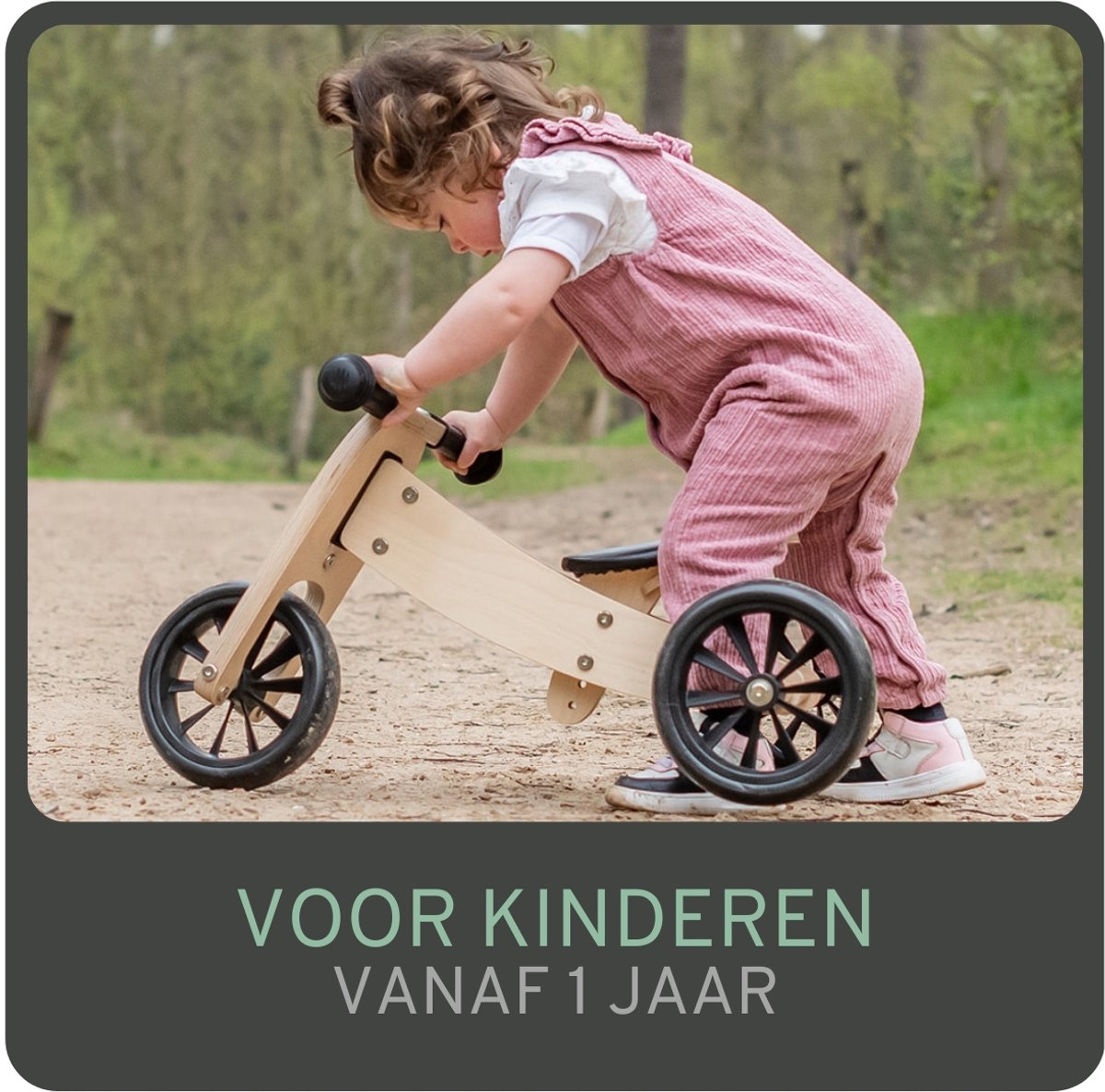 Bandits & Angels Smart Bike Loopfiets Hout 4-in-1 vanaf 1 jaar - Voor Jongens en Meisjes - Houten Loop Fiets - Omkeerbaar in Driewieler en Tweewieler - Verstelbaar Zadel — afbeelding 7