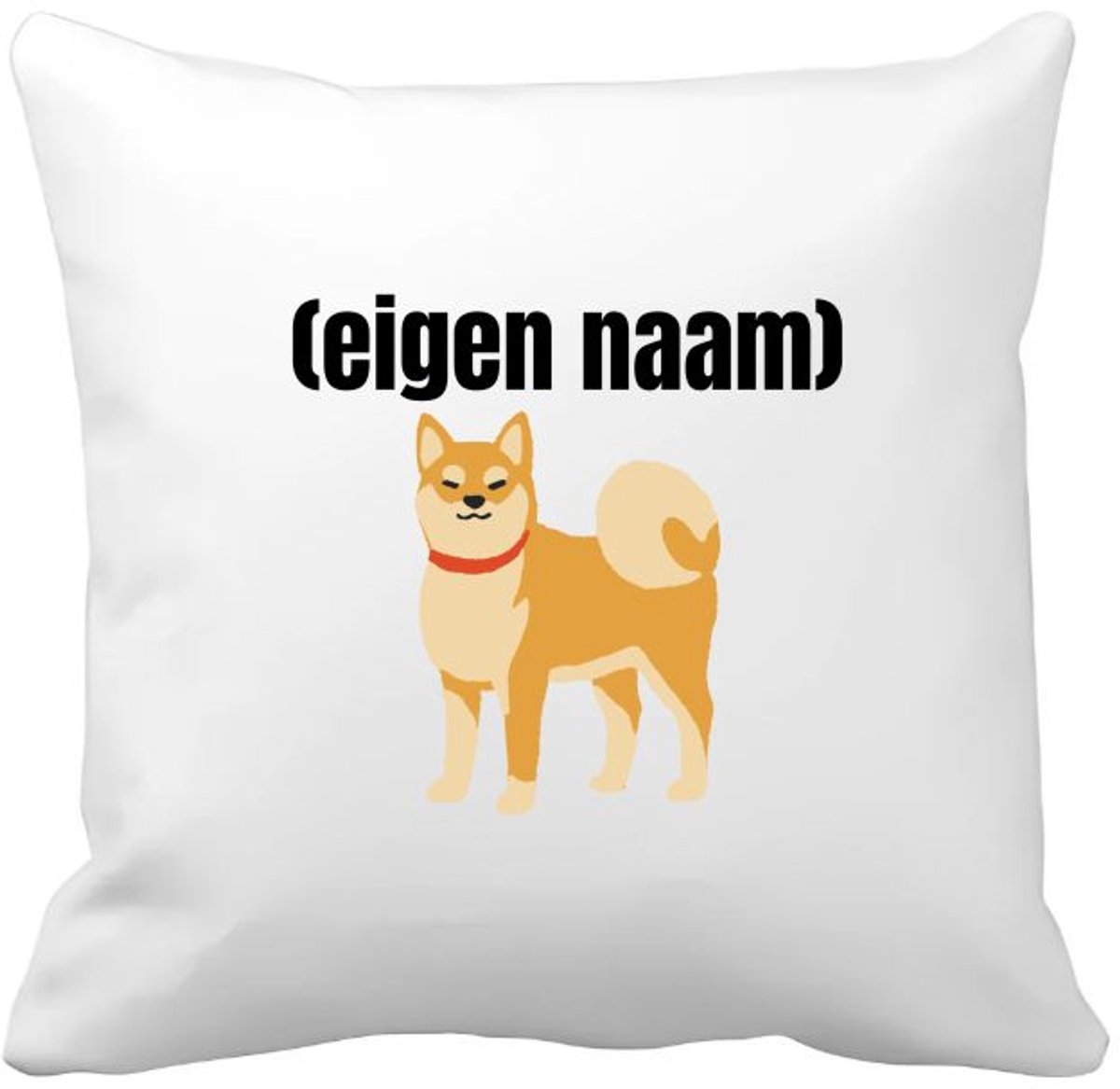 Akyol hond rode halsband met eigen naam Kussen hoes - Honden - honden liefhebbers - iemand die houdt van honden - verjaardag - cadeau - kado - 40 bij 40 cm Multicolor