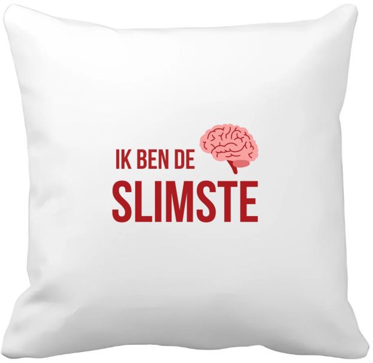 Akyol ik ben de slimste Kussen hoes - Zelfvertrouwen - iemand die heel slim is - quote - cadeautje voor een slim persoon - nerd - kado - cadeau - gift - geschenk - verrassing - slimme mensen - 40 bij 40 cm Multicolor