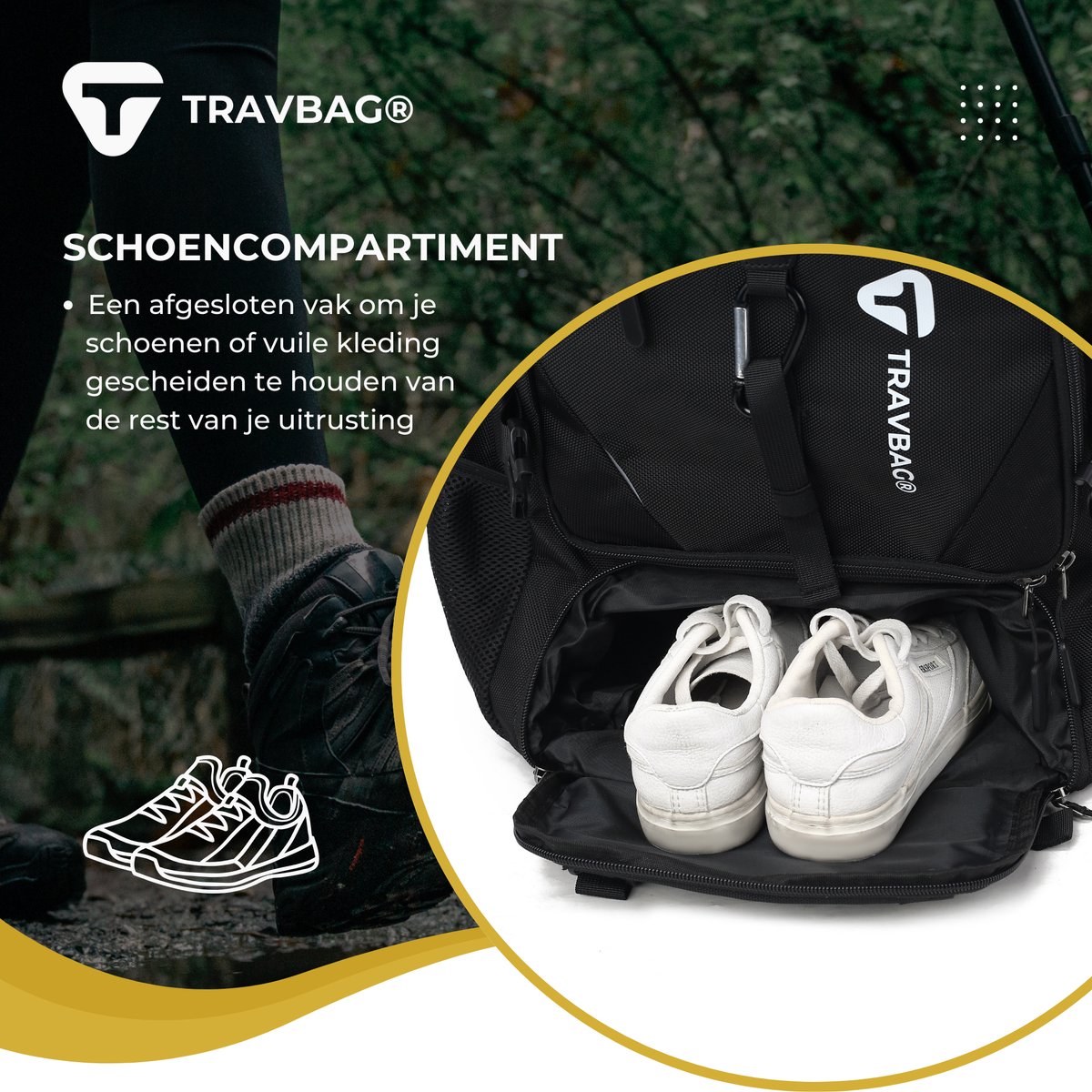 TRAVBAG® EXPLORER - XL Rugzak 65L met Laptopvak - Backpack Reistas - Wandelrugzak - Waterdicht & Verstelbaar - USB Oplaadpoort - Anti-diefstal - Incl. Reisslot - Voor Reizen, Werk & School – foto 6
