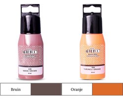 Artdeco 3D Dimensionale Verf Set – 2x50 ml – Blauw & Orange – Geschikt voor Stof, Glas, Keramiek, Karton, Metaal, Papier & Steen – 3D Liner Textuur- en Reliëfschilderen Dimensional Paint