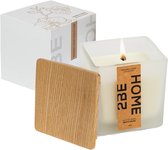 2BEHOME Geurkaars White Musk - 200 gram - Geurkaarsen in Glas - Geur Kaars - Geurbrander - Kaars - Wooden Luxury Collection - Wit