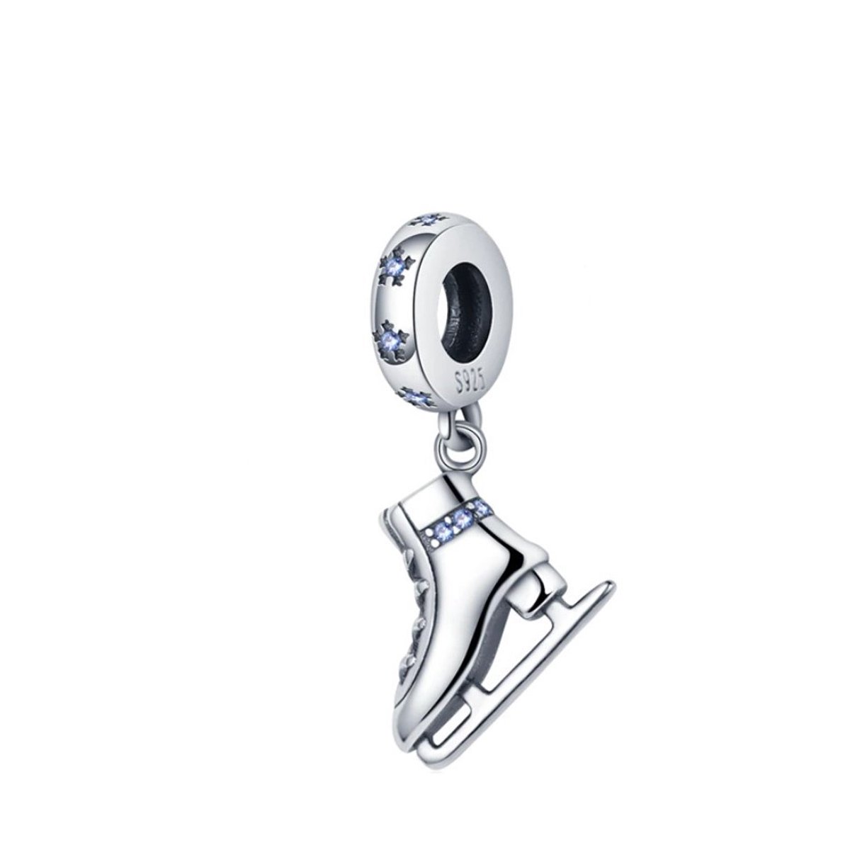 SportPresent® - Sportbedel - Schaats - Bedel voor Armband - Geschikt voor armband - Winter - Skating - Kunstschaats - Sportbedel - Hangbedel Charm - Zilver - 925 - Meerkleurig – Ketting - Bedelarmband -Kraal – Teamkado