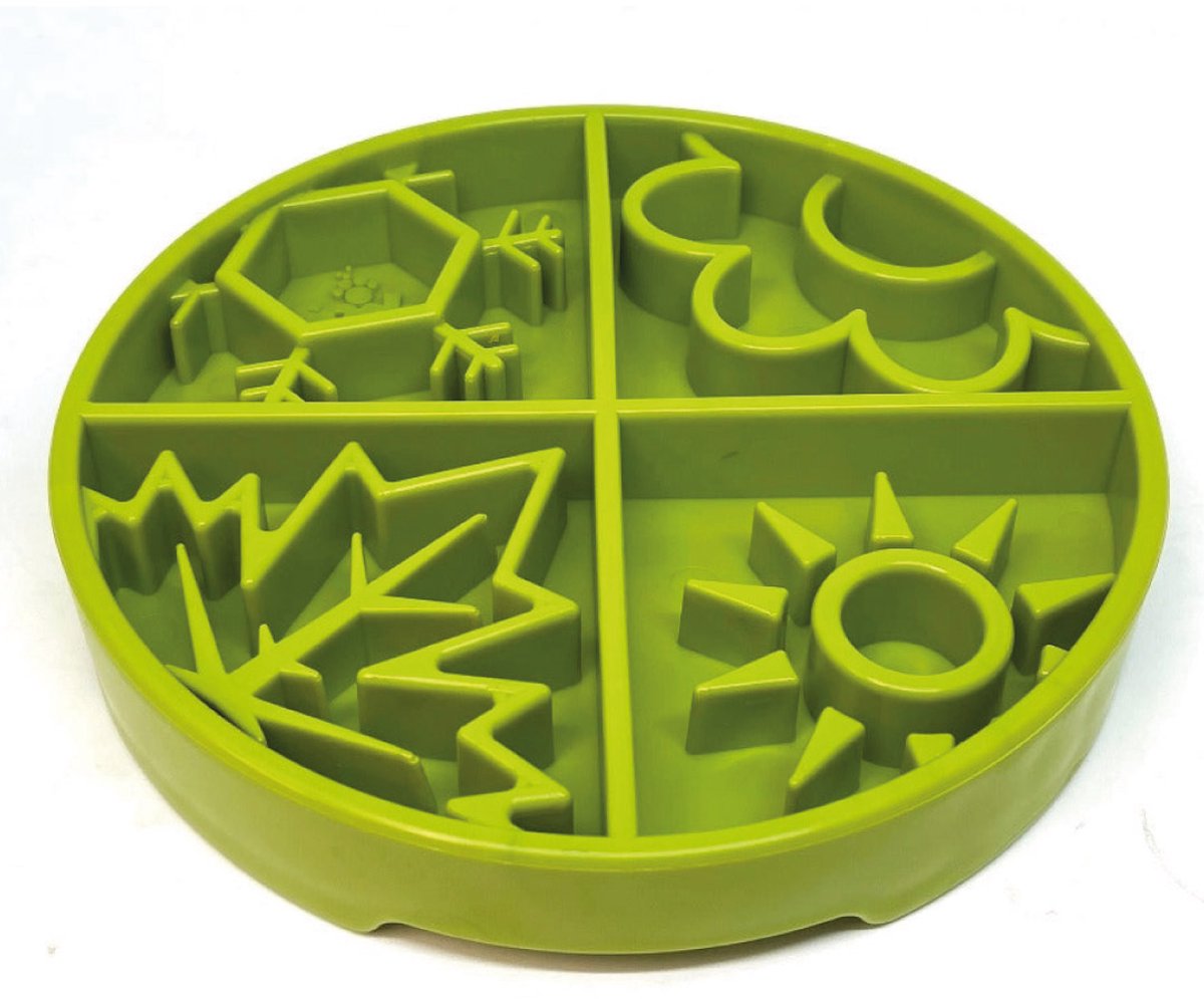 Sodapup - Four Seasons - eBowl - Slow Feeder - Design Shallow - Voerbak - Anti-schrokbak - Interactieve voerbak - Hondenvoer - Honden voerbak - Seizoenen - Groen - Etenstijd - Anti-schrokken - rustig eten - Hond - Honden - Honden accessoires
