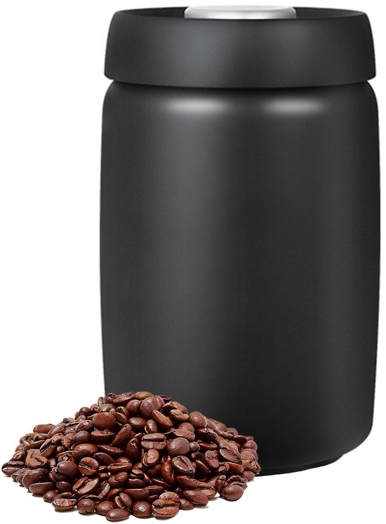Boîte de conservation Café vide brevetée de Premium - Bocal hermétique de 1 200 ml avec pompe à vide manuelle - Préserve la fraîcheur des Grains de café et du Café moulu - Design moderne et élégant