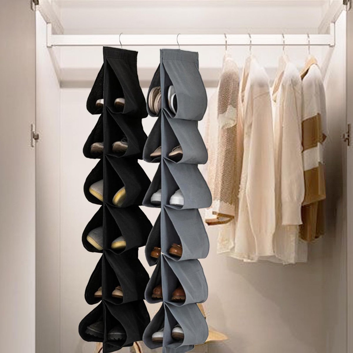 My Ninki ® Handige Hangende Schoenorganizer met 12 Ruime Vakken voor Optimale Schoenopslag in Kasten