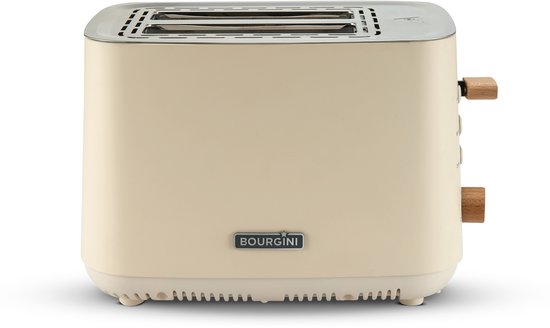 Bourgini Harmony Broodrooster - Echte Beukenhouten elementen - Toaster- Extra hoge broodlift en 2 brede brood sleuven - 7 warmteniveaus