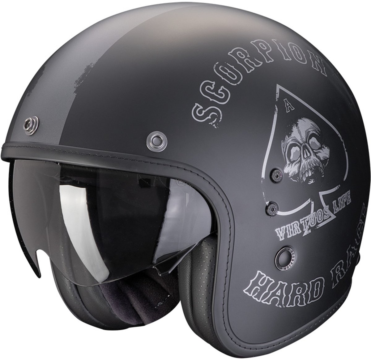 Scorpion Belfast Evo Spade Matt Black-Silver L - Maat L - Helm
