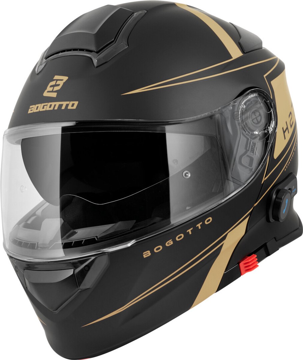 Bogotto H271 Taog Bluetooth Helm Zwart Goud - Maat XS - Helm
