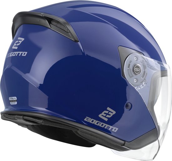 Casco Jet Bogotto V537 Solid - Casco Moto Aperto Con Visiera Par Sole Integrata