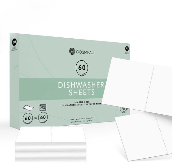 Cosmeau Vaatwasstrips 60 Beurten Vaatwastabletten Dish Detergent Sheets Eco - Cosmo Cosmea Kosmo