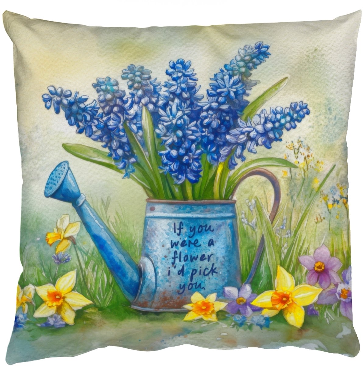 Sierkussens - Kussentjes Woonkamer - 50x50 cm - Lavendelbloemen - Quote - Gieter