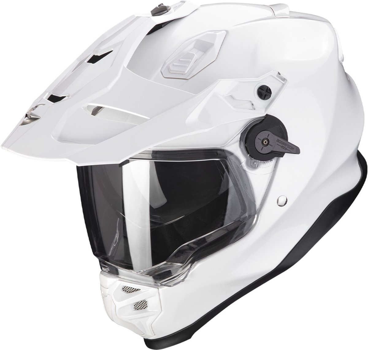 Scorpion ADF-9000 Air Solid Parelwit Adventure Helm - Helm