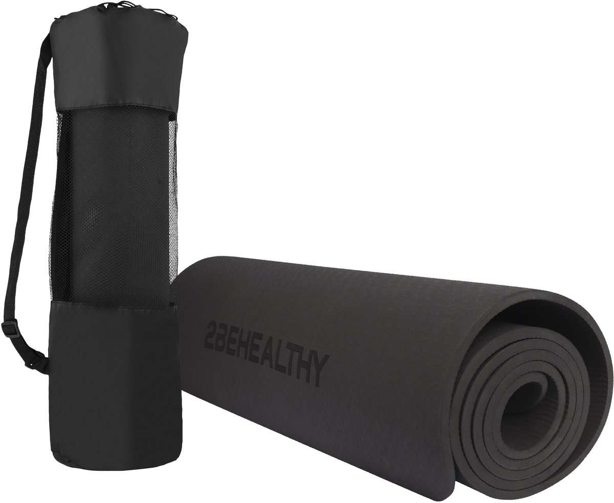 2BEHEALTHY® Yoga Mat Extra dik - 08 cm - Sportmat - Yogamat Antislip - Yogamatten - Sportmatten