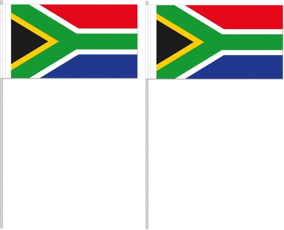 10 zwaaivlaggetjes Zuid Afrika 12 x 24 cm