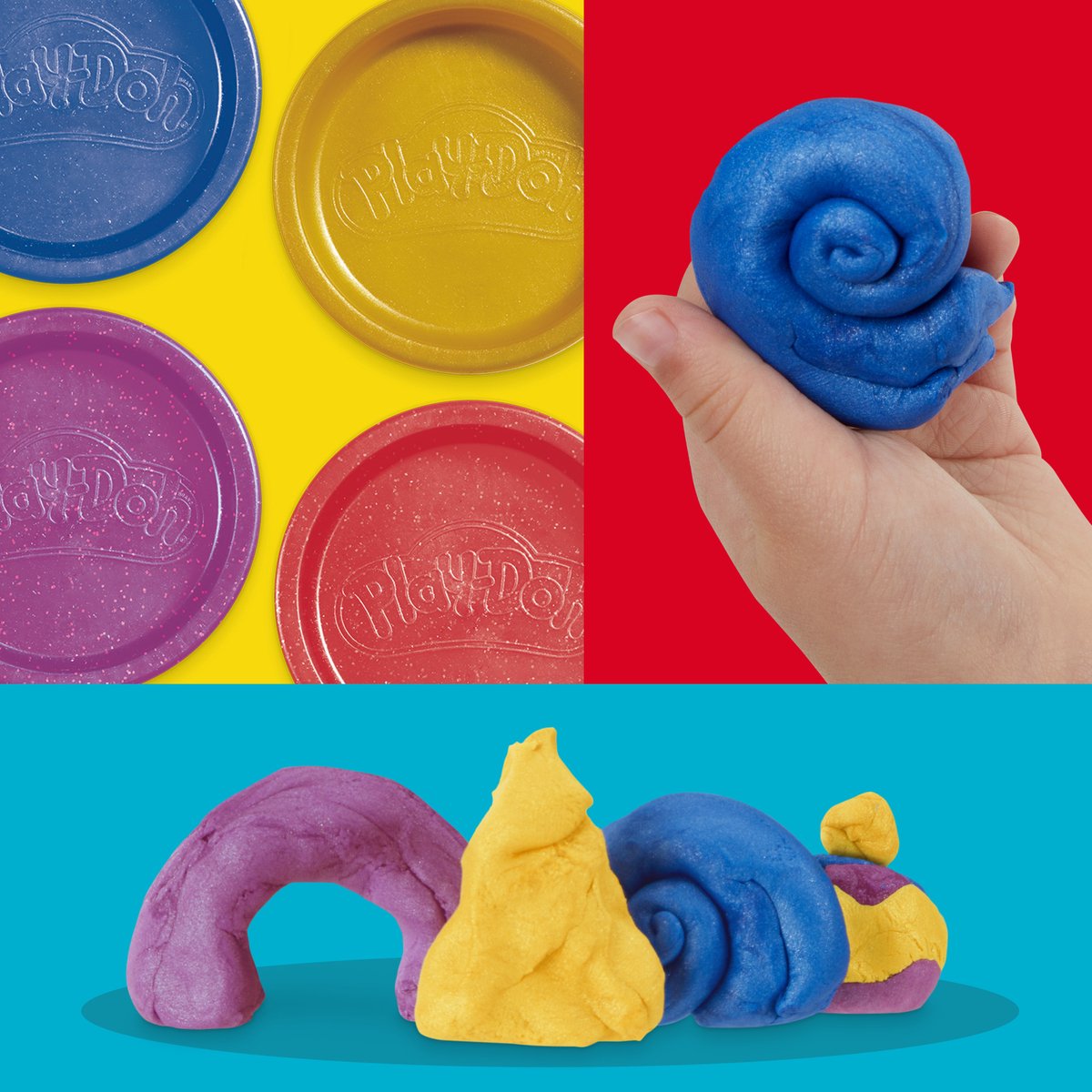 Play-Doh 4-pack Metallic glans boetseerklei — afbeelding 5