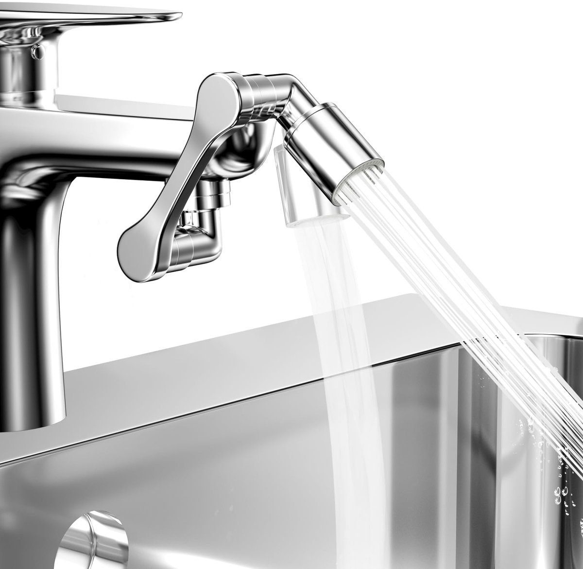 My Ninki ® Verstelbare 1080° Roterende Kraanverlenging met Dubbele Waterstroomopties voor Badkamer en Keuken