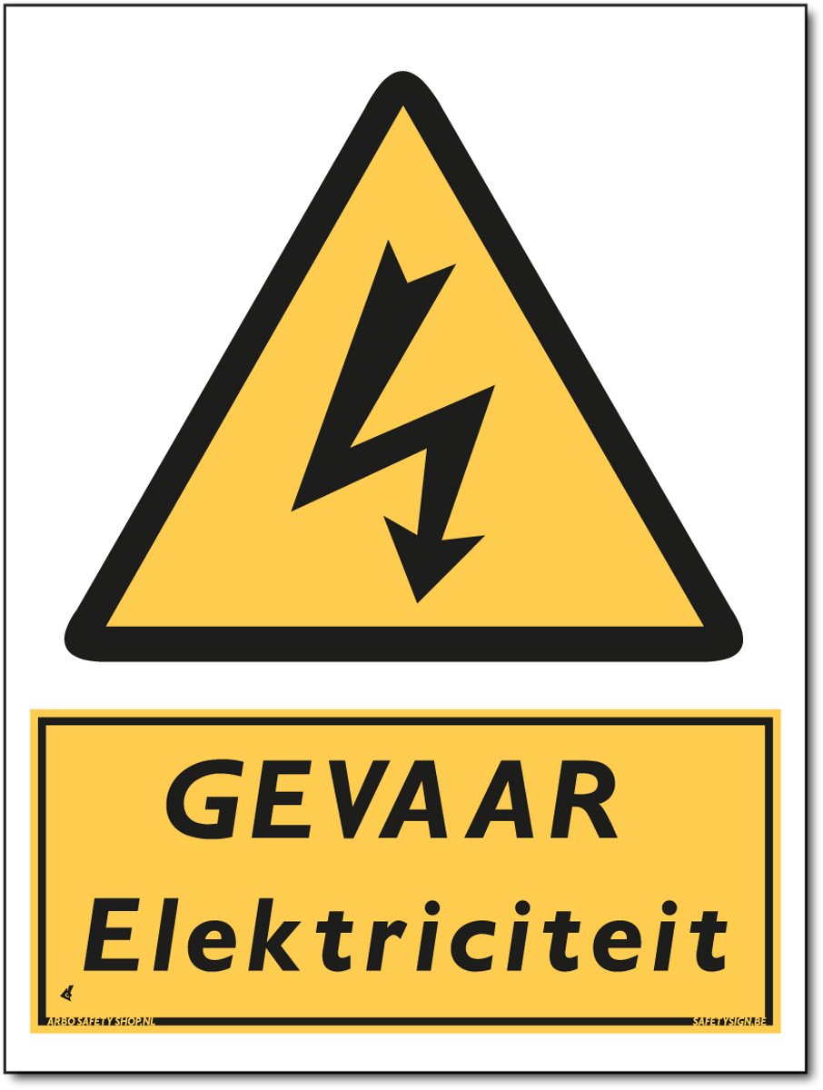 Elektriciteit bord - Gevaar - Aluminium - 30 x 40 cm