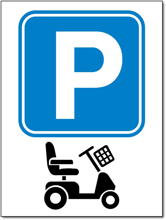 Scootmobiel parkeren bord - Forex - 30 x 40 cm - Weerbestendig