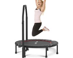 DH FitLife Fitness Binnen Trampoline Vouwbaar zonder Installatie | Ø102 cm 40 Inch | Draagvermogen 150 KG | 4 Verstelbare Handgreepstanden | Stabiel en Stil voor Kinderen en Volwassenen