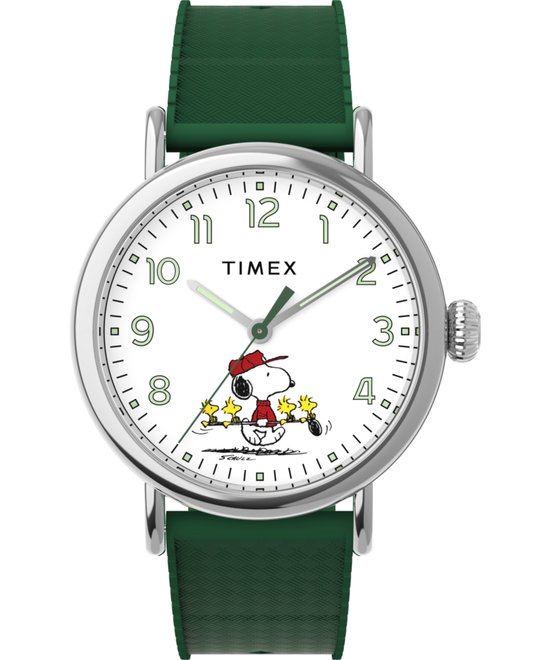 Timex Peanuts Waterbury Standard TW2W78900 Horloge - Rubber - Groen - Ø 40 mm