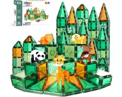 Magnetic Tiles - Magnetisch Speelgoed - Magnetische Tegels - Educatief & Constructie - Montessori Speelgoed - 50 Stuks - Magnetische Bouwstenen - Magnetische Bouwblokken - Bouw je Magna Wereld - Voor 3, 4, 5, 6, 7, 8, 9 Jaar - Kinderen - Olvy