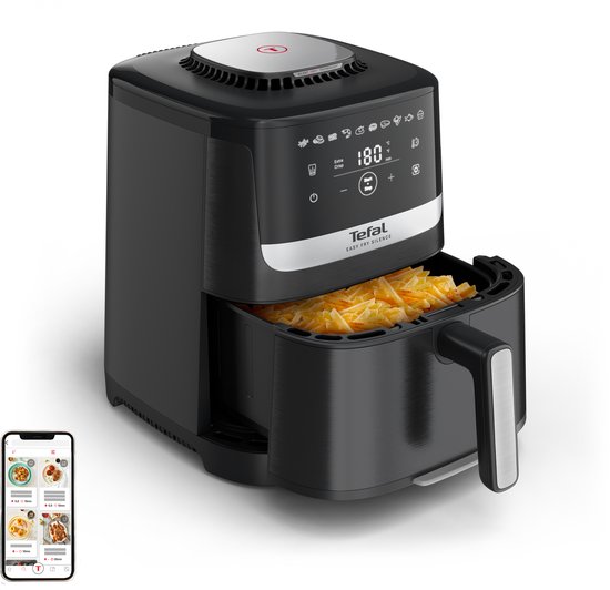 Tefal EY5528 Easy Fry Silence Deluxe XL – Stille Airfryer – 5L – Voor 6 Personen – XL Formaat – Stil – Zwart