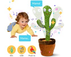 SLVE Kids - Dansende Cactus USB Oplaadbaar - Dancing Cactus - Cactus Knuffel - Zingende Cactus - Pratende Cactus SLVE Kids - Dansende Cactus USB Oplaadbaar - Dancing Cactus - Cactus Knuffel - Zingende Cactus - Pratende Cactus