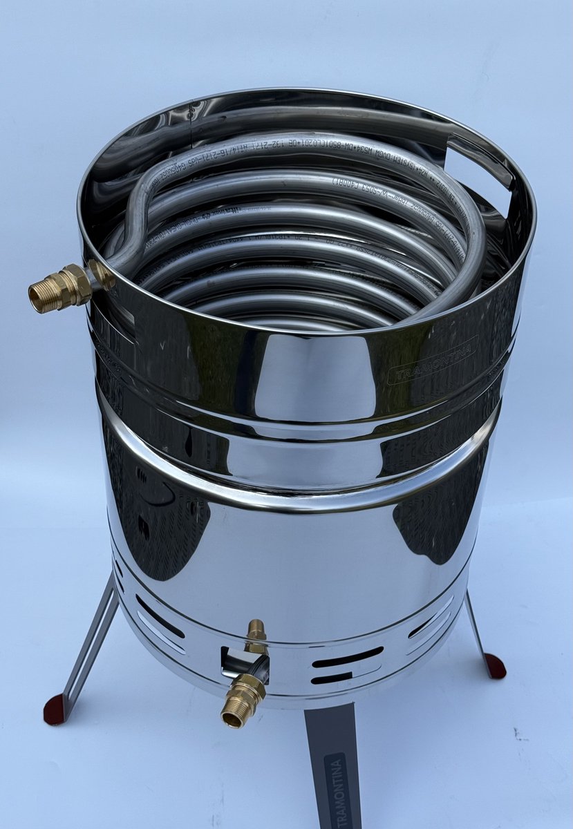 Zwembadverwarming rvs model fust zwembadheater tot 12.000 liter houtgestooktezwembadverwarming