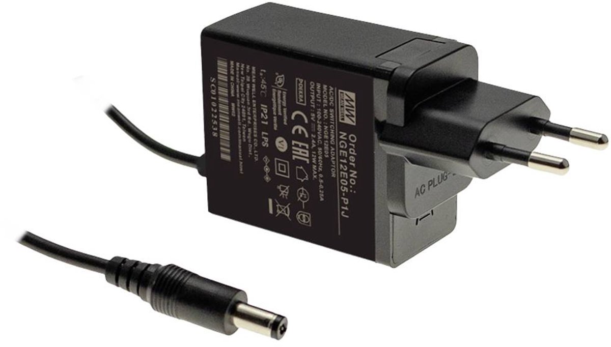 MEAN WELL NGE12E09-P1J Stekkernetvoeding, vaste spanning 9 V/DC 12 W
