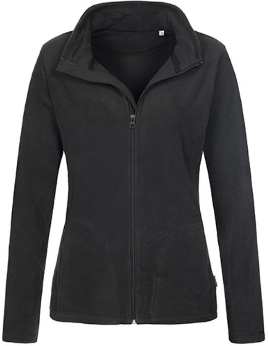 Stedman Fleece Dames Trui met Rits Opal Zwart