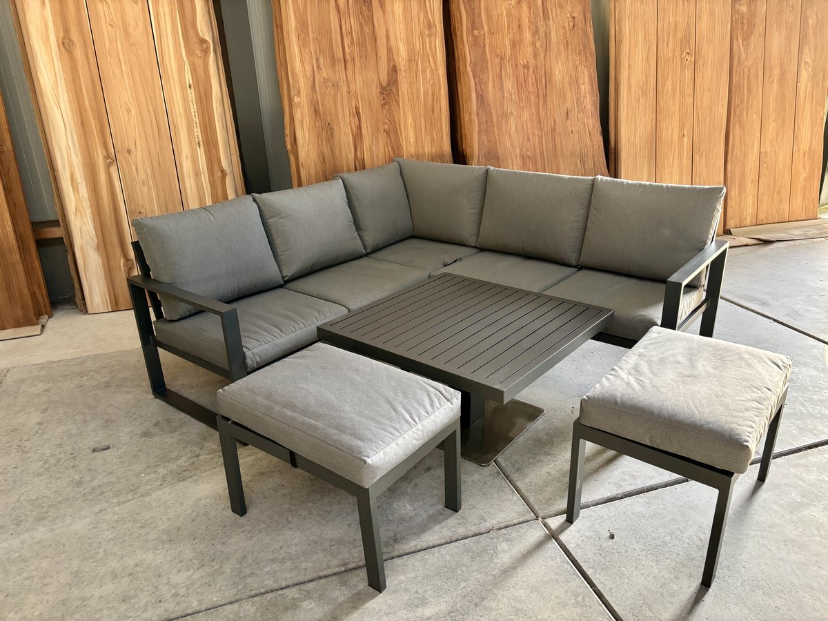Loungehoek Nayan mini aluminium antraciet incl. 2 footrests