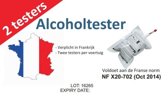 Alcoholtester Frankrijk - inhoud 2 stuks - ademtest - blaastest-  NF-keurmerk - Redline | bol.com