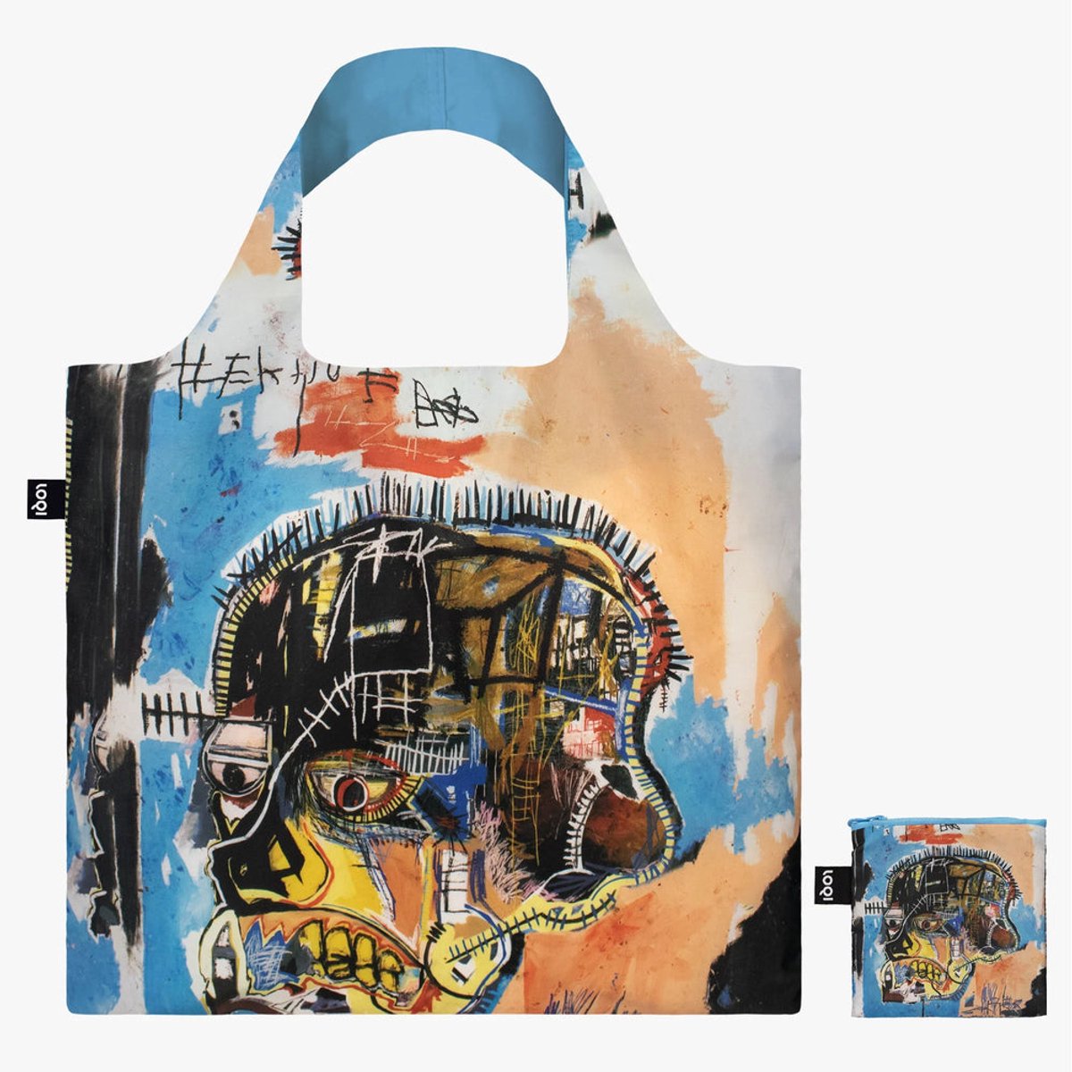 LOQI Museum Collection - Opvouwbare Draagtas - Opvouwbare Shopper - Boodschappentas kunst print - Jean-Michel Basquiat - Untitled