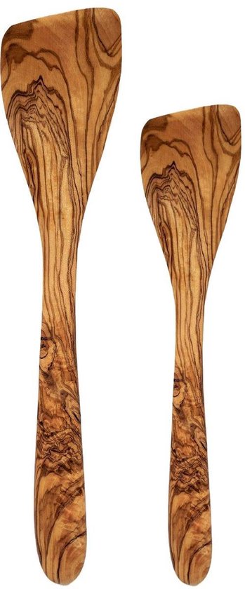 Spatels (30 & 25 cm) - 2-delig - Bakspatel - Olijfhout - Keukengerei Set - Duurzame Keuze!