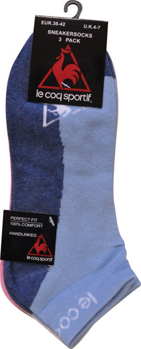 LE COQ SPORTIF DAMES FITNESSOKKEN- 6 PAAR- 36/42- 3 KLEURENCOMBINATIES MET MERKLOGO