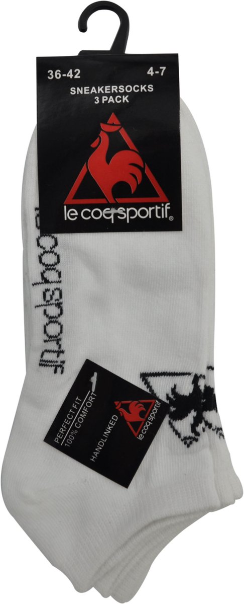 LE COQ SPORTIF DAMES FITNESSOKKEN - 6 PAAR- 36/42- WITTE SNEAKERSOKKEN MET LOGO