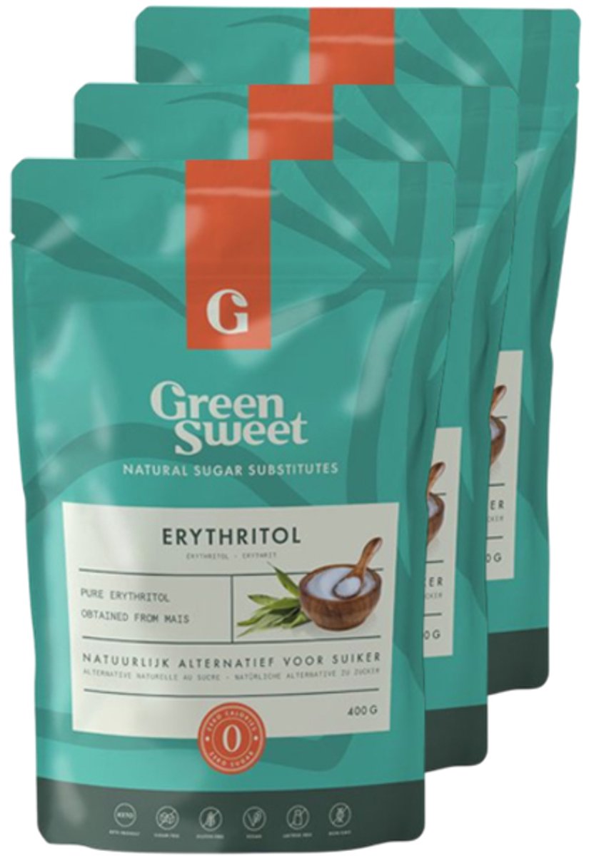 Goedkoopste Green Sweet | Erythritol | 400 Gr | 3 stuks | 3 x 400 gram