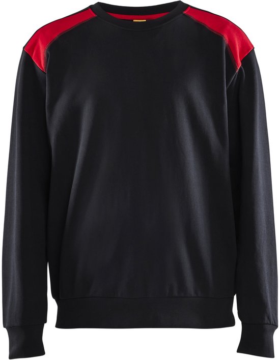 Blaklader Sweatshirt bicolore 3580-1158 - Zwart/ Rouge - XS