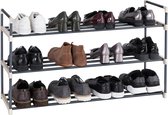 Porte-chaussures Acaza - Pour 15 paires de chaussures - Métal - Gris